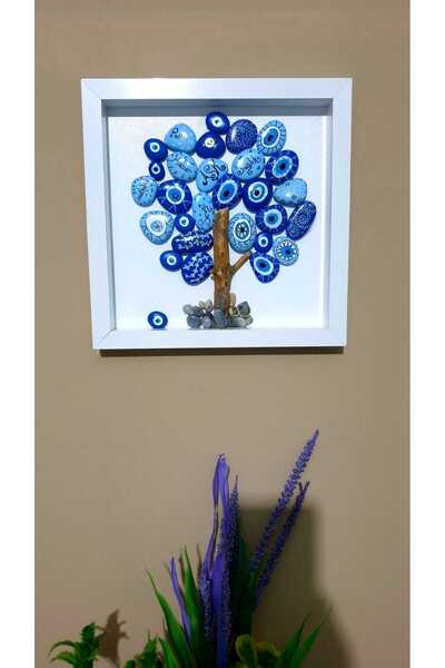 Tekir Store Dilek Ağacı Hediyelik Özel Tasarım Duvar Süsü Çerçeve Nazar Boncu...