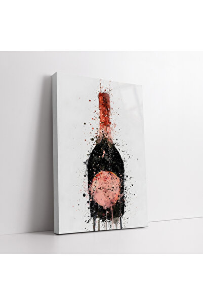 KOSS Dijital Pictură decorativă pe pânză cu aspect de sticlă de șampanie cu s...