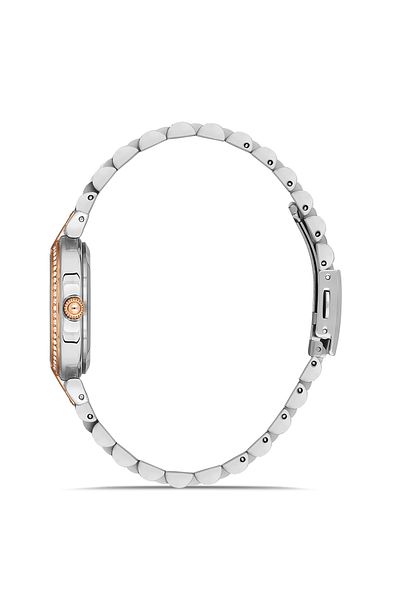 FERRO Rose/Silver Steel Band Women's Wrist Watch Fl21390A-E6
