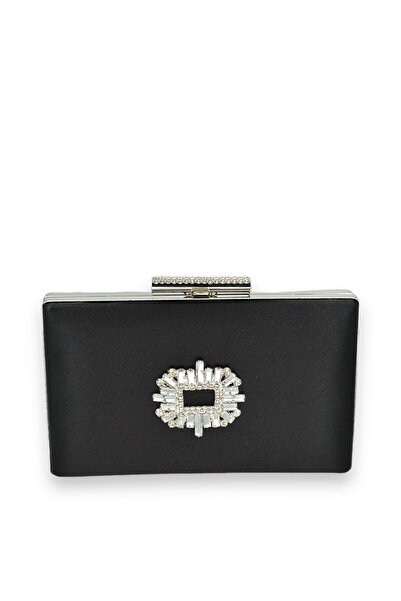 MidStore Black Color Satin Crystal Stone Evening Dress Bag Evening Bag Henna ...