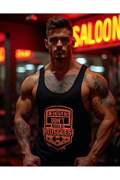 Ghedto Black Excuses Fitness Gym Tank Top - Sports Tank Top