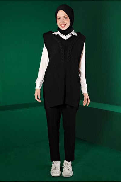 Alvina Knitwear Sweater 43123 - Padded and Knitted Detail