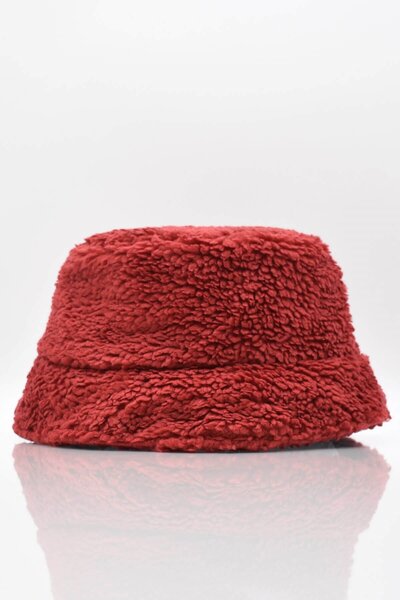 Külah Pălărie de damă Sherpa Fur Burgundy Bucket