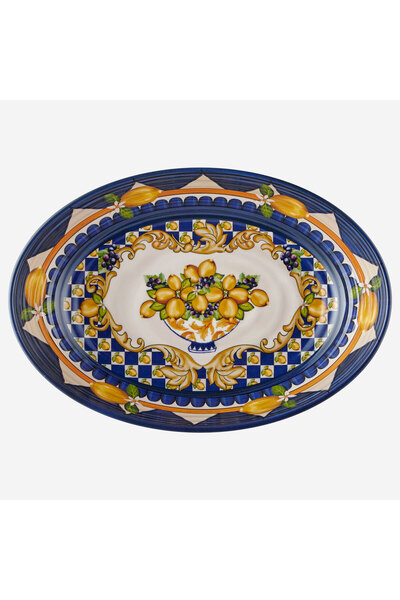 CHIARA ALESSI Capri Blue Melamine Serving Bowl 33 cm