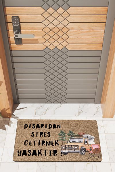 Rugmood Modern Dijtal Printing Trucking Bring Camping Stress Ban Doormat