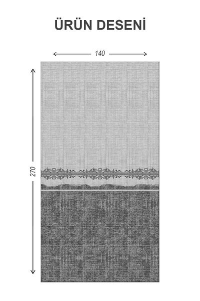 Doruklar Home Collection Blackout Light Proof Blackout High Quality Modern Patterned 2 Blades Background Curtain 140 X 270 Nes Series
