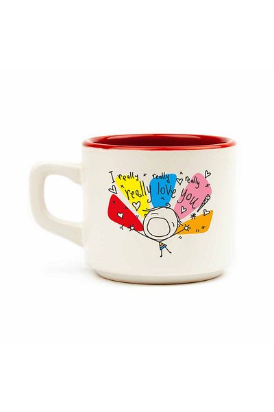 PALTO TASARIM Set of 2 White Venus Cups for Valentine's Day - "I Really Love You!" The Gift