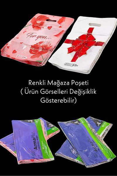 Özkan Ambalaj Temizlik 50 Pieces 26X38 cm Colorful Chicken Store Bag Size 2