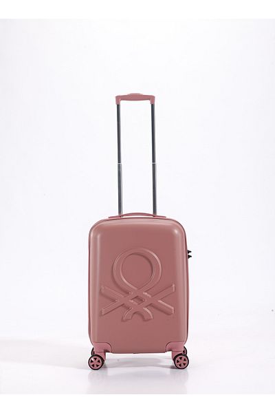 United Colors of Benetton 24" Checked Luggage Trolley, Traveling Bag, Rose Gold