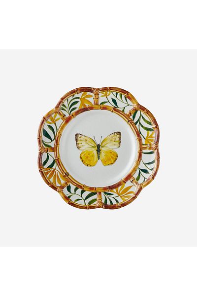 CHIARA ALESSI Bamboo Red Melamine Breakfast Plate 23 Cm