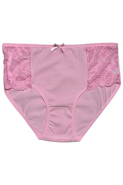 Gizli Butik Chiloți roz de damă - bumbac și dantelă laterală