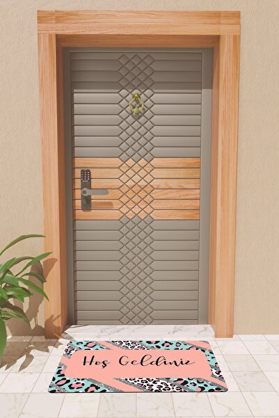 Rugmood Modern Digital Printing Pink Leopard Welcome Door Mat