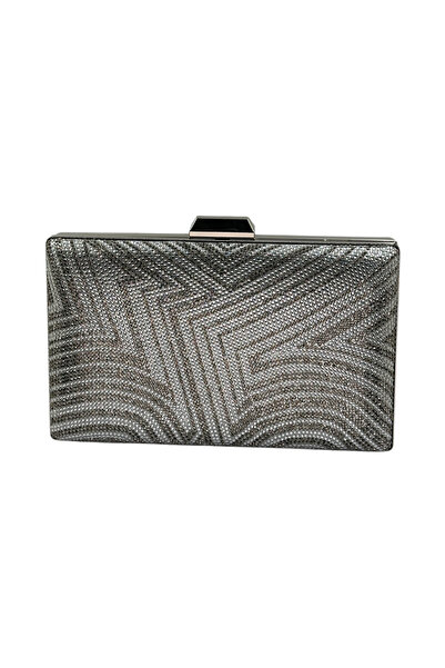 Wedding Fashion Βραδινή τσάντα φορέματος από κρυστάλλινη πέτρα σε πλατίνα αση...