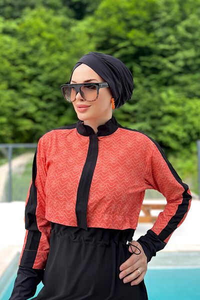 Remsa Mayo Sports Lycra Full Covered Hijab μαγιό Nerea 4573 Μαύρο