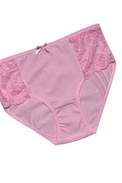 Gizli Butik Chiloți roz de damă - bumbac și dantelă laterală