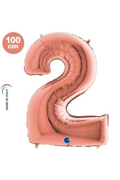 Parti Dükkanım 2 Number Foil Balloons Rose Gold (100x70 cm)