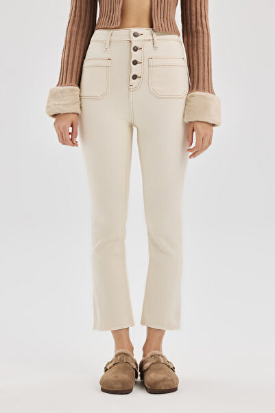 Forever 21 Cepli Düğme Detaylı Jean Pantolon