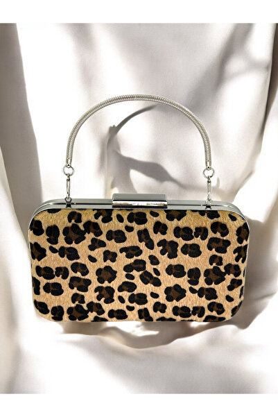 Wedding Fashion Rochie de seară cu pene cu imprimeu leopard - clutch cu mâner...