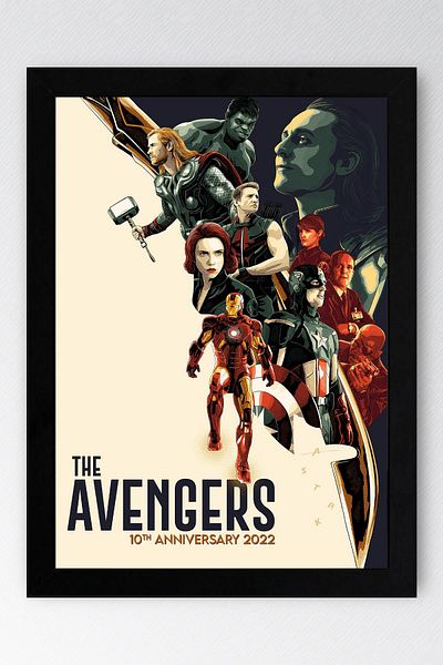 Saturn Πίνακας με κορνίζα Avengers - Πίνακας με αφίσα Avengers Marvel