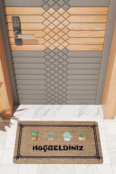 Rugmood Modern Digital Printing Potted Flower Welcome Door Mat