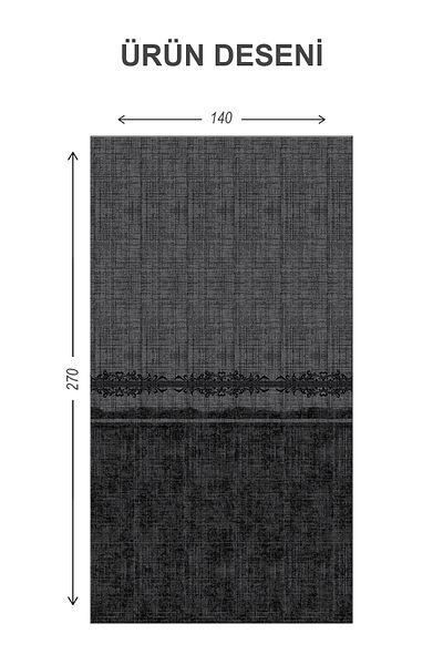 Doruklar Home Collection Blackout Light Proof Blackout High Quality Modern Patterned 2 Blades Background Curtain 140 X 270 Nes Series