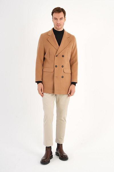 Deri Company Palton pentru bărbați Regal Camel dublu