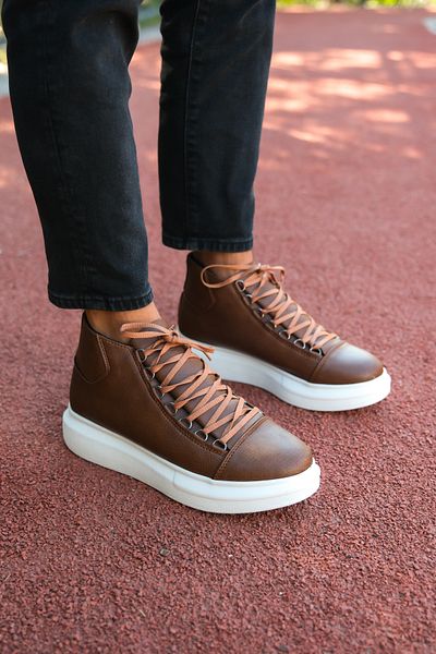 Riccon Ανδρικές μπότες Tan White 0012575