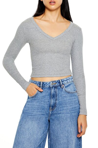 Forever 21 V Yaka Uzun Kollu Tişört
