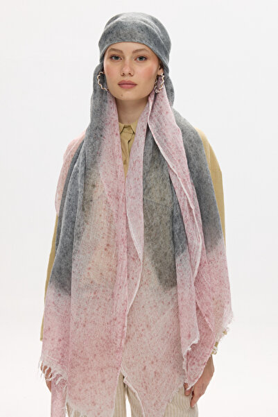 FENZA SCARF Albert Frame Pattern Linen Textured Shal