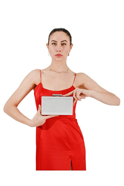 MSglame Ασημί Χρώμα Πέτρινη Θήκη Βραδινό Τσάντα Βραδινή Τσάντα Τσάντα αρραβώνων