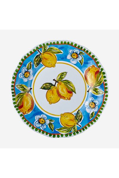 CHIARA ALESSI 28 Cm Melamine Capri Blue Dinner Plate