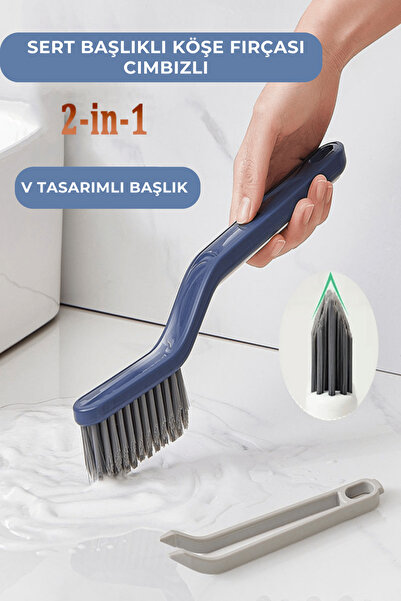 Kinlee Sert Fırça Başlıklı Derz Fayans Köşe Kenar Temizleme Fırçası Cımbızlı