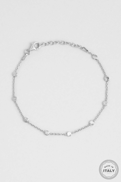 So CHIC... İtalyan 18 Ayar Beyaz Altın Kaplama 19 Cm Gümüş Bileklik