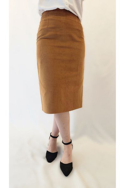 YAXİ MEDİAS ΦΟΥΣΤΑ CAMEL VELVET CORDED MIDI PENCIL