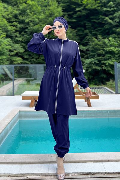 Remsa Mayo Maddie 4581 - Σκούρο Navy Hijab μαγιό, Sport Lycra, Πλήρως καλυμμένο