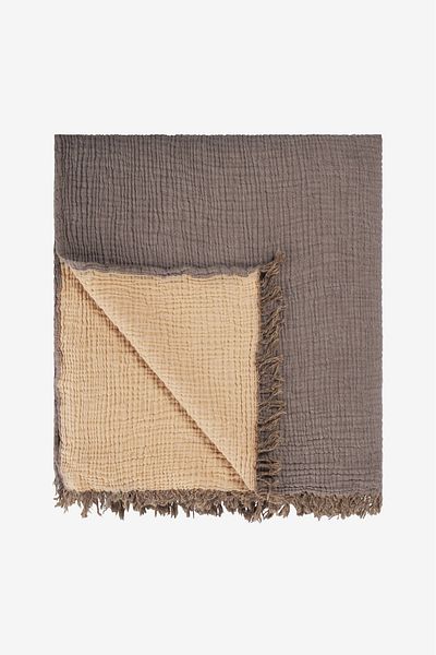 Barine Кувертюра за легло Cocoon Cotton 4 Layer Muslin, кафява/горчица, 240x260