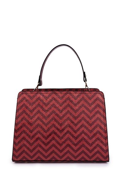gio&mi Τσάντα χεριού και ώμου Elanor Burgundy Zigzag