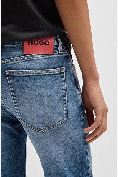 HUGO Erkek Ekstra Dar Kesim Denim Normal Bel Dar Paça Mavi Jeans 50530593-410