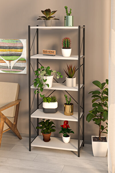 BABHOME Modern Çok Katlı Çiçeklik Metal Ayaklı Dekoratif Raf Ünitesi Saksılık...