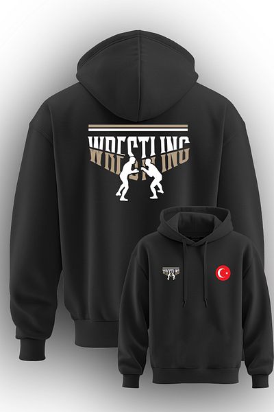 TOP GLORY Суитшърт с качулка и принт Crescent Star 3 Rope Raised Wrestling WRESTX01410