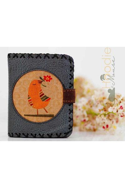 HOODİEMOUSE Ethnic Bohemian Retro Style Small Wallet with Bird Figure - Petrol