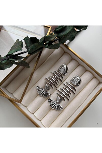 Alice İsstanbul Brand Silver Fishbone Fish Earrings