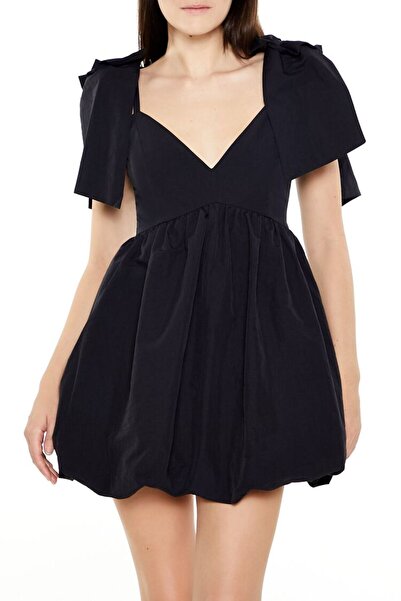 Forever 21 Fiyonk Detaylı V Yaka Mini Elbise