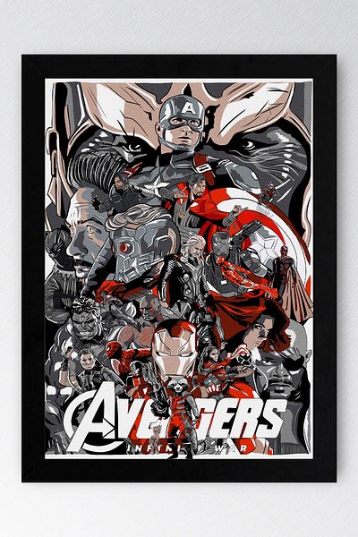 Saturn Avengers Framed Painting - Avengers Marvel Poster Painting