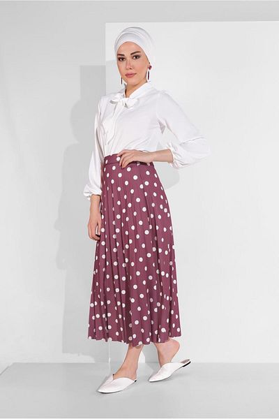 TRENDTESETTÜR Γυναικεία Κρέμα (CREAM-ROSE) Πουά Φούστα 9161