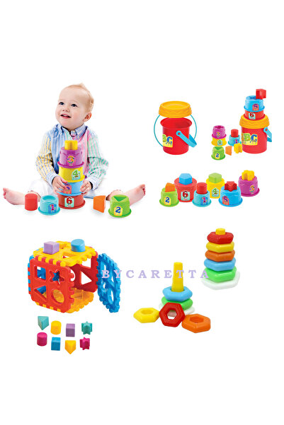 ByCaretta الأبراج المبهجة التعليمية والذكاءية - مجموعة حلقات ألغاز بولتاك