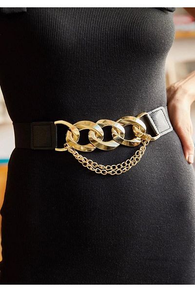 MODAM HİFA Lanț Detaliat Elastic Femei Curea Rochie Curea Cămașă Curea Jachetă Curea Pietre Curea Pantaloni