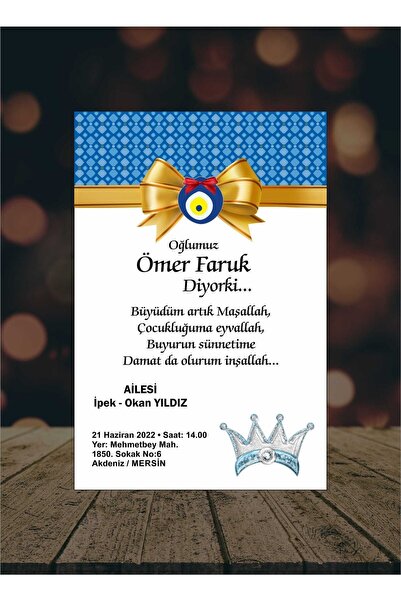 by-za davetiye Beyza Davetiyecilik Sünnet Davetiyesi ( 50 Adet Baskısız )