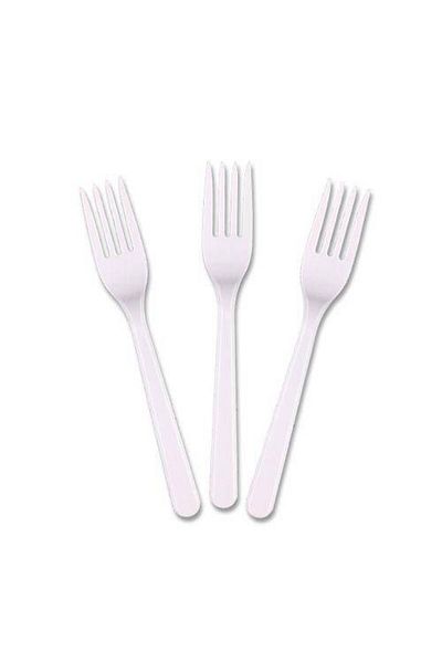 Parti Dükkanım White Plastic Fork Luxury (25 Pcs)