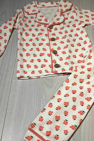 peki baby&kids Floral Print Pajamas Set for Baby Girl Kid - Add 5 Pay 4, Jacket and Pants Gift 17024